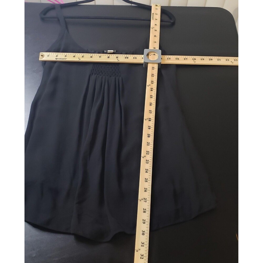 Eileen Fisher Tank Top Womens S Black 100% Silk Sleeveless‎ Pleat Smocked Blouse - Picture 8 of 10